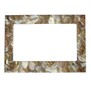 Ivory Rose Pattern – Elegant Floral Art Magnetic Frame
