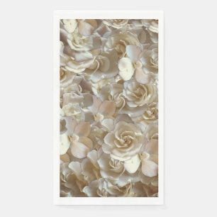 Ivory Rose Pattern – Elegant Floral Art Paper Guest Towels