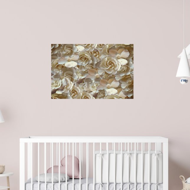 Ivory Rose Pattern – Elegant Floral Art Poster (Nursery 2)