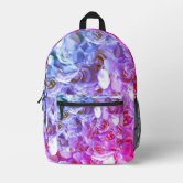 Elegant vintage aqua blue toile de jouy printed backpack  display picture 1