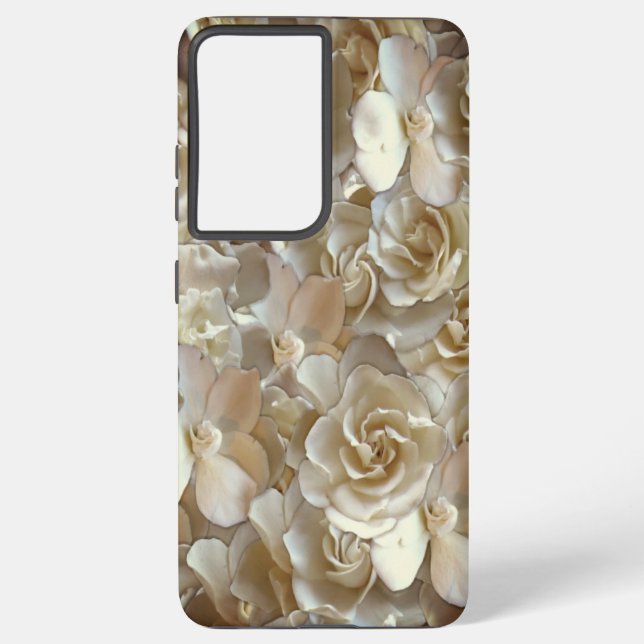 Ivory Rose Pattern – Elegant Floral Art Samsung Galaxy Case (Back)