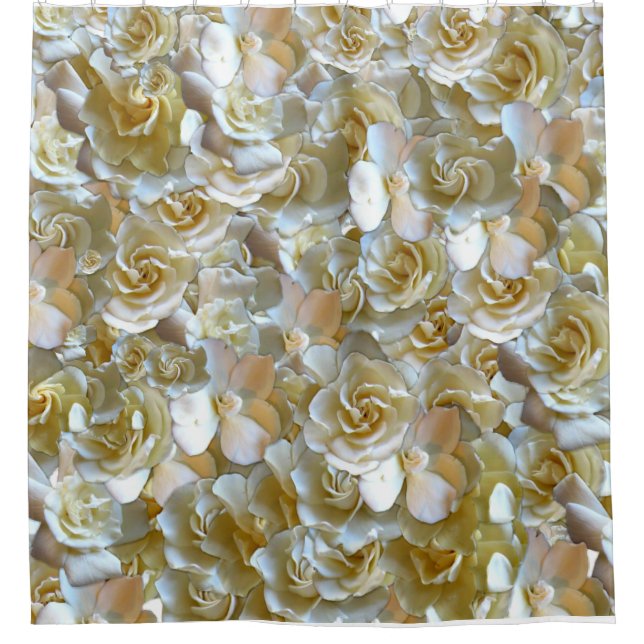 Ivory Rose Pattern – Elegant Floral Art Shower Curtain (Front)