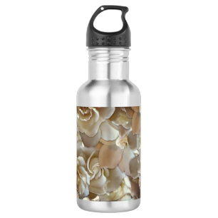 Ivory Rose Pattern – Elegant Floral Art Stainless Steel Water Bottle