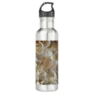 Ivory Rose Pattern – Elegant Floral Art Stainless Steel Water Bottle