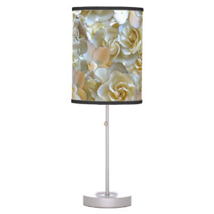 Ivory Rose Pattern – Elegant Floral Art Table Lamp