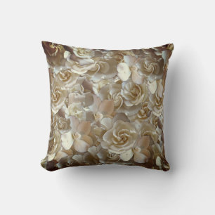 Ivory Rose Pattern – Elegant Floral Art Throw Pillow