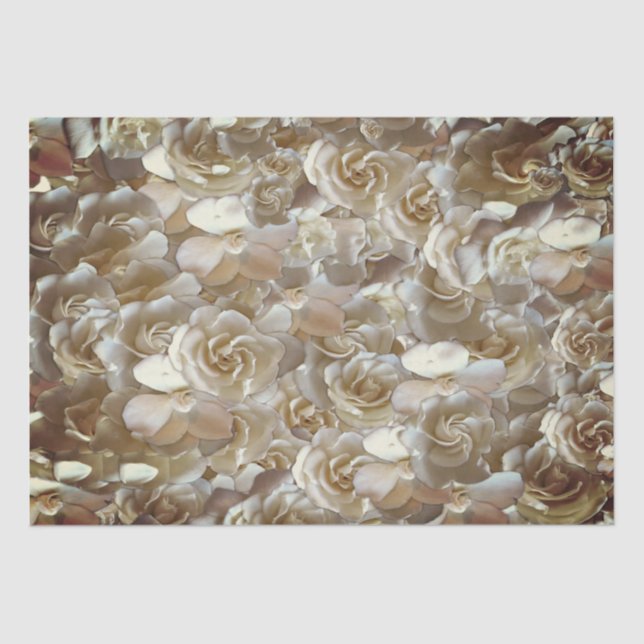 Ivory Rose Pattern – Elegant Floral Art Tissue Paper (Front)