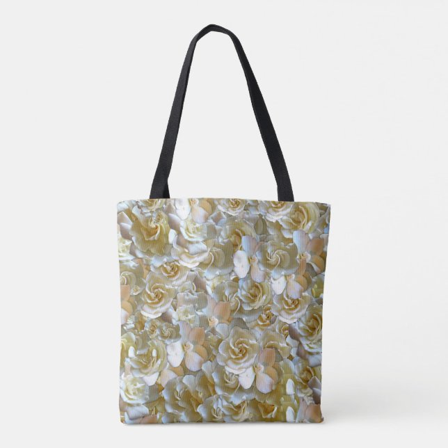 Ivory Rose Pattern – Elegant Floral Art Tote Bag (Back)