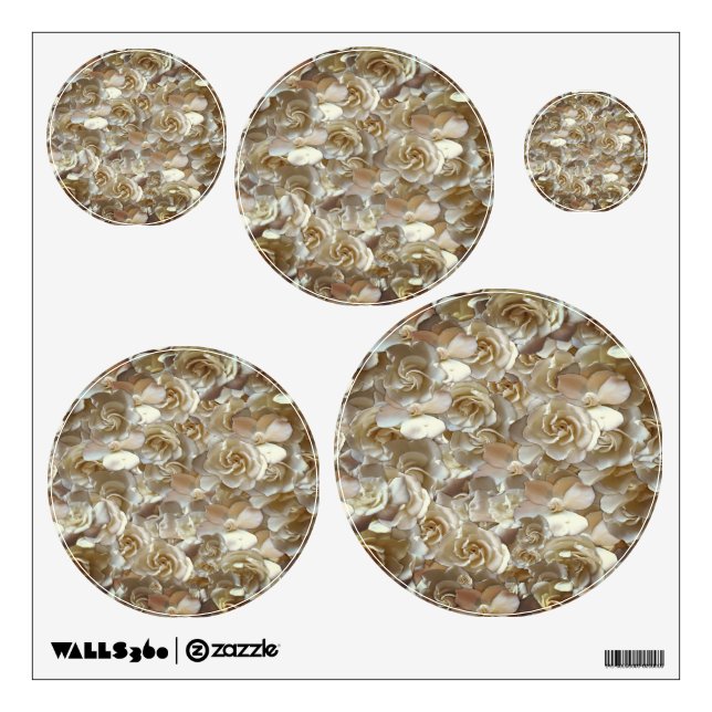 Ivory Rose Pattern – Elegant Floral Art Wall Decal (Front)