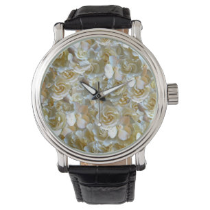 Ivory Rose Pattern – Elegant Floral Art Watch