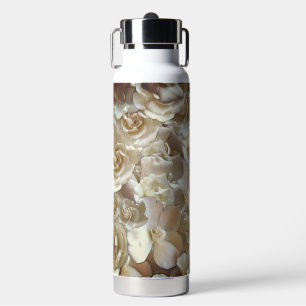 Ivory Rose Pattern – Elegant Floral Art Water Bottle