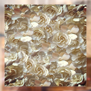 Ivory Rose Pattern – Elegant Floral Art Window Cling