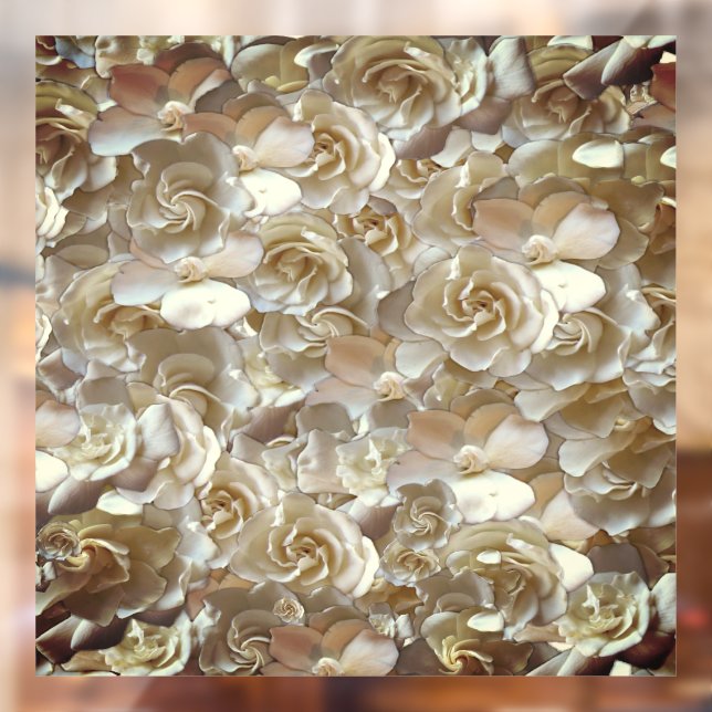 Ivory Rose Pattern – Elegant Floral Art Window Cling (Sheet 2)