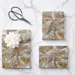 Ivory Rose Pattern – Elegant Floral Art Wrapping Paper Sheets