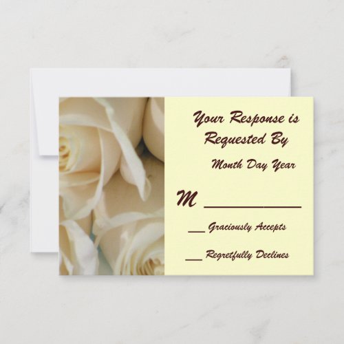 Ivory Rose RSVP Card