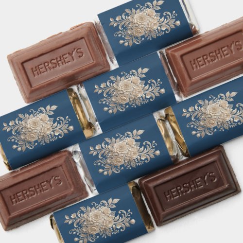 Ivory Rose & Thank You Wrapped - Blue Hershey's Miniatures