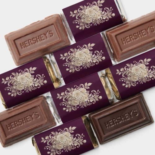 Ivory Rose & Thank You Wrapped - Plum Hershey's Miniatures