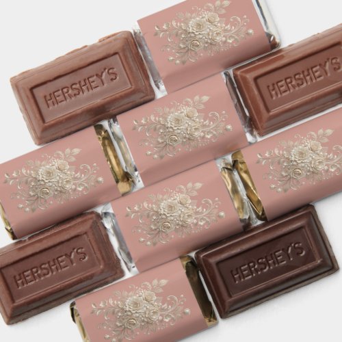 Ivory Rose &amp; Thank You Wrapped - Rose Gold Hershey's Miniatures