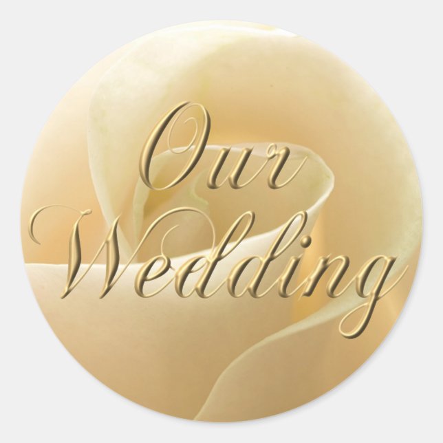 Ivory Rose Wedding Stickers (Front)