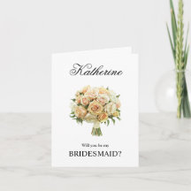 Ivory Roses Bouquet Bridesmaid Proposal