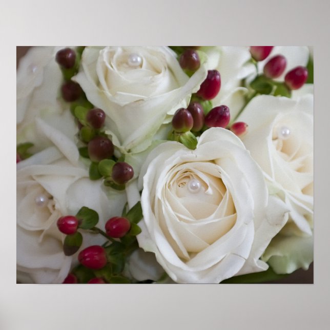Ivory Roses on canvas Poster (Front)