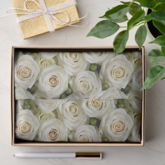 Ivory Roses Tissue Paper (Gift)