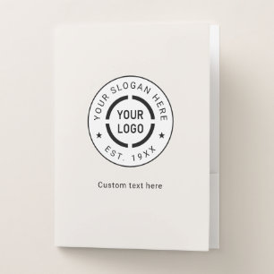 Ivory round custom Logo business branded Pocket Folder