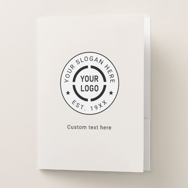 Ivory round custom Logo business branded Pocket Folder (Front)