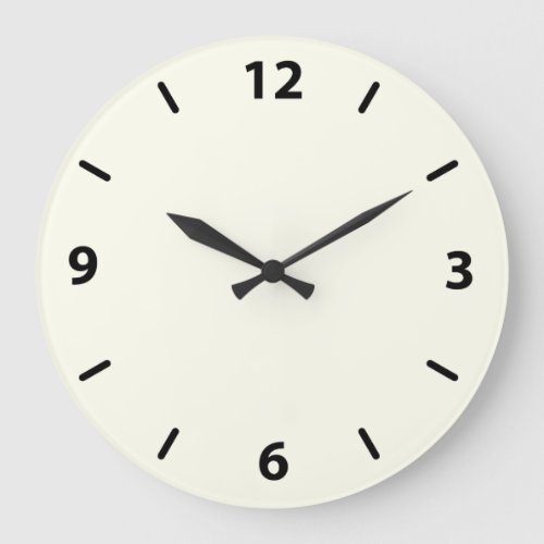 Ivory Round Wall Clock with Numbers