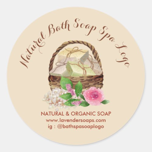 Ivory Rustic Bath Lavender Spa Soap Classic Round Sticker