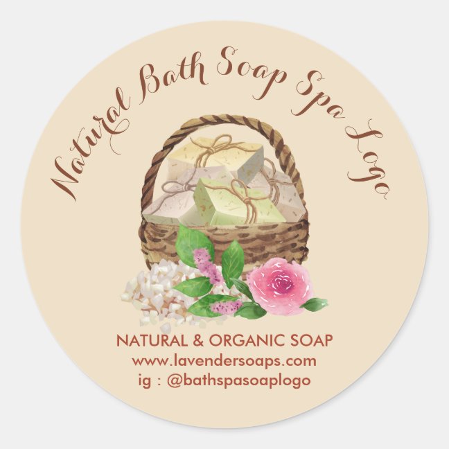 Ivory Rustic Bath Lavender Spa Soap Classic Round Sticker