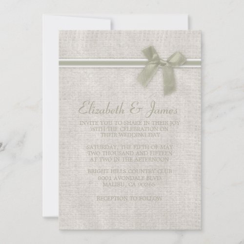Ivory Rustic Burlap Wedding Invitations