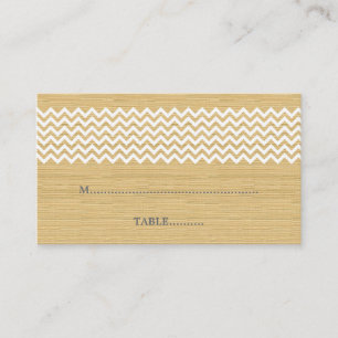Ivory Rustic Chevron Wedding Place Card