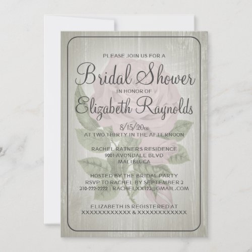 Ivory Rustic Floral Bridal Shower Invitations