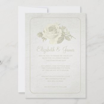 Ivory Rustic Floral/flower Wedding Invitations by topinvitations at Zazzle