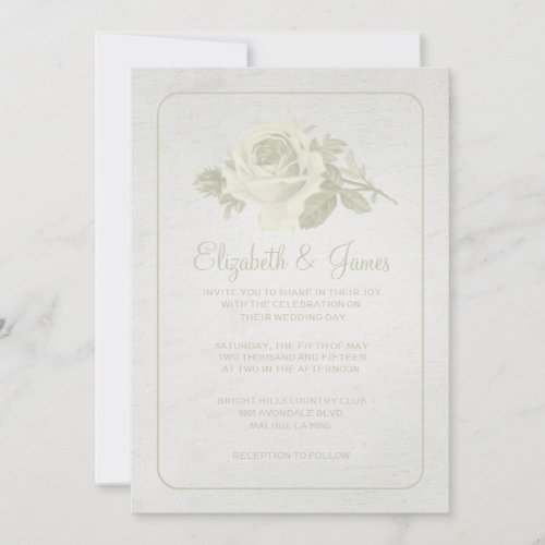 Ivory Rustic Floral/Flower Wedding Invitations