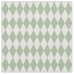 Ivory &amp; Sage Green Harlequin Diamonds Fabric