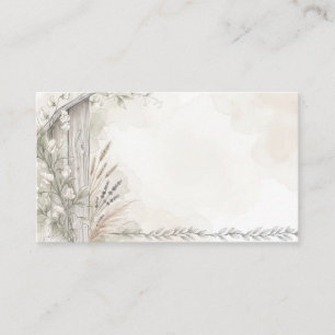Ivory Sage Green Watercolor Wildflower Wedding Pla Place Card