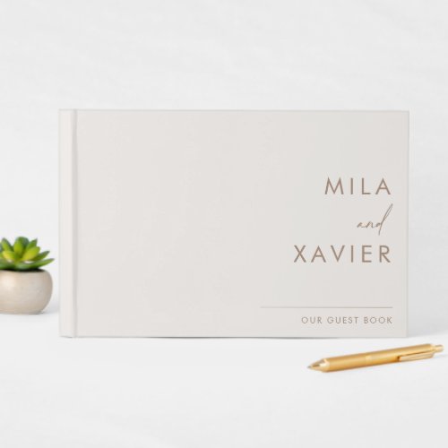 Ivory  Sand  Modern Minimal Wedding Guestbook