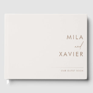 Ivory & Sand   Modern Minimal Wedding Guestbook