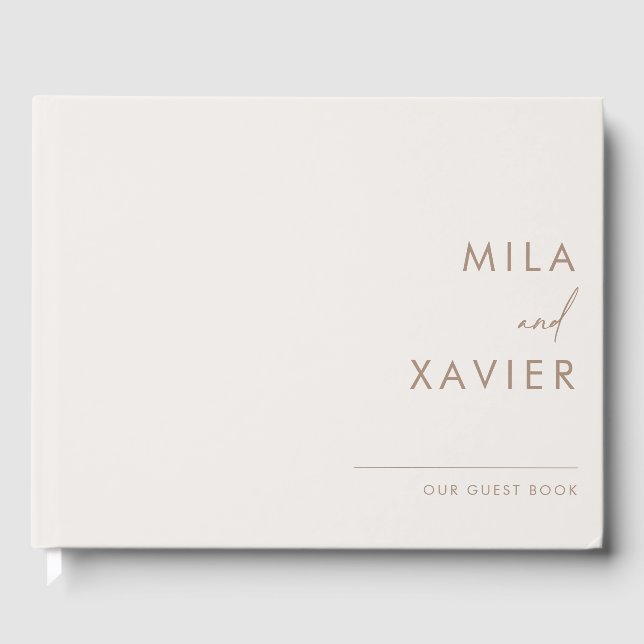 Ivory & Sand | Modern Minimal Wedding Guestbook (Front)