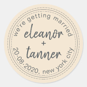 Ivory Save the Date Wedding Envelope Seal