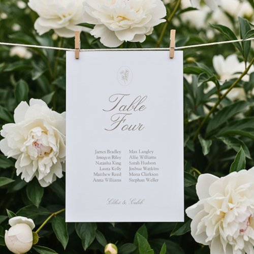 Ivory | Script Wedding Guest Table Card Number