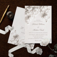 Ivory Sculptured Flowers 3D Roses Wedding