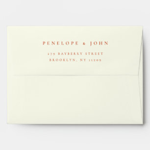 Ivory Serif Typography Return Address Wedding Envelope