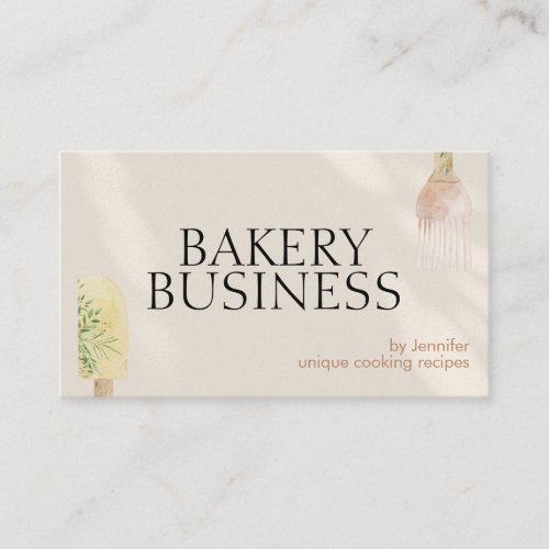 Ivory Shadow Pastry Spoon Spatula Chef Bake Business Card