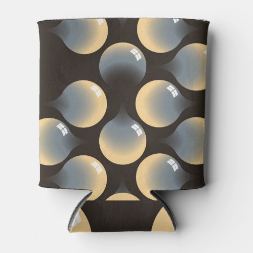 Ivory Silver Geometric Droplets Design Can Cooler