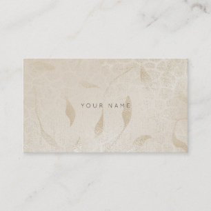 Ivory Silver Pearl Gray Zebra Floral Vip Business Card