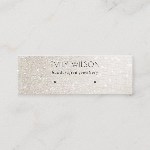 Ivory Silver Sparkle Glitter Shiny Earring Display Mini Business Card