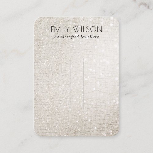 Ivory Silver Sparkle Glitter Shiny Hairpin Display Business Card